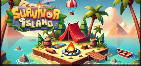 Island Survival Nintendo Switch oyunu, adada hayatta kalma sahnesi